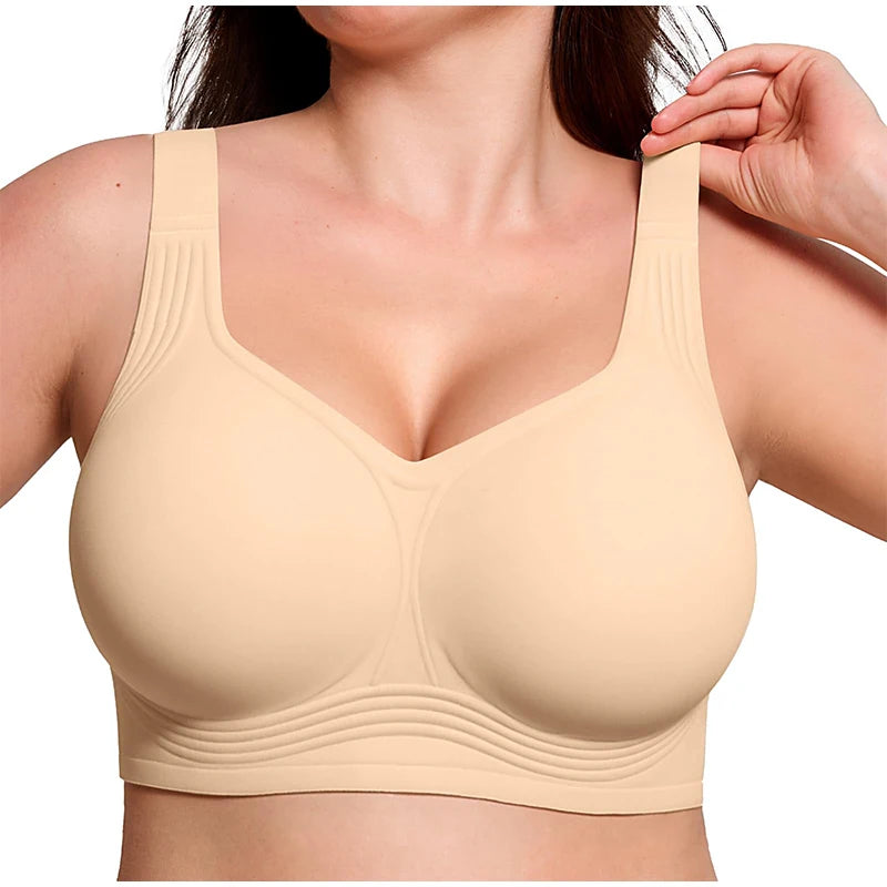 Leopard Print Jelly Bras Women'S Wire-Free Seamless Full Coverage plus Size Supportive Seamless Comfort Lightweight Daily Wear S